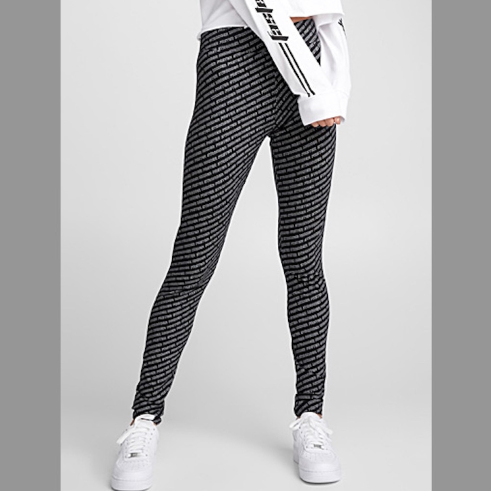 Retro high rise sporty motivational organic cotton leggings EUC